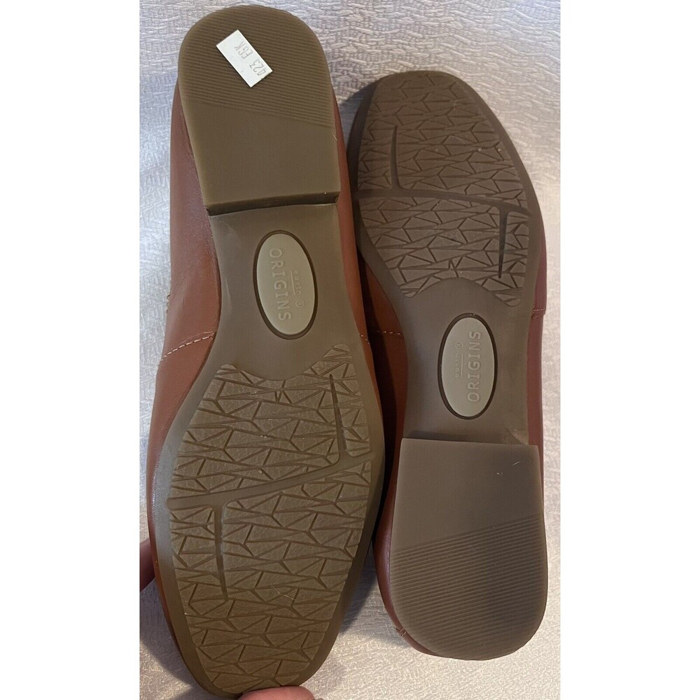 NEW Earth Origins Leather Loafers Flats Goring Ryanne Saddle Womens 7W Brown - Picture 8 of 8